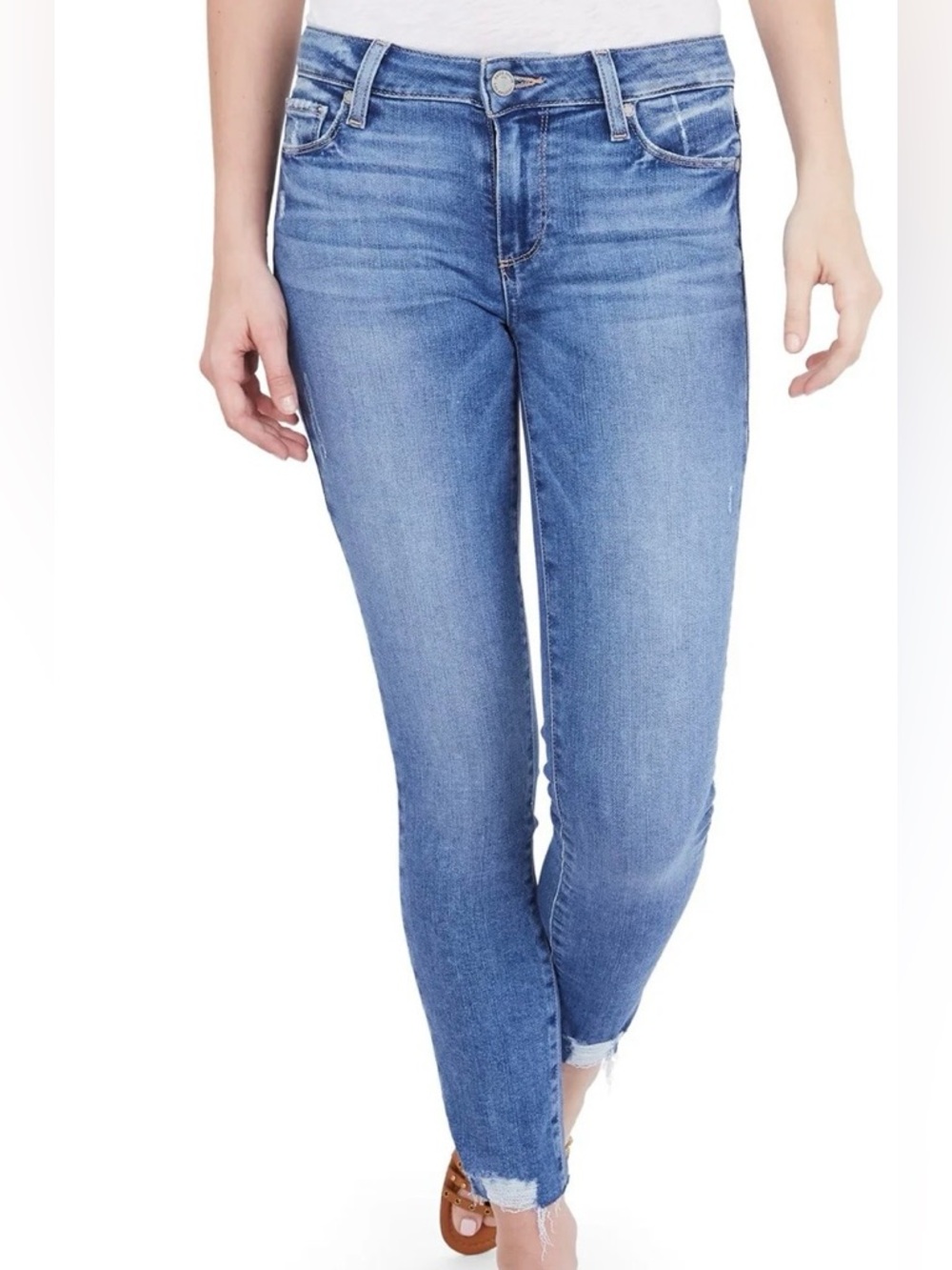 Paige Verdugo Ankle Flo Destructed jeans Size 28 Skinny jean Mid rise Minimalist